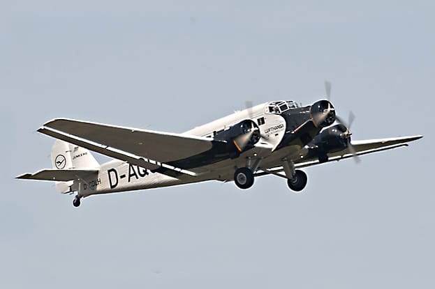 Junkers JU-52. This legendary and versatile transport plane first flew in 1931, but later became a staple of the Luftwaffe, Hitler's own personal plane was a JU-52. And Eric Brown once piloted this plane (though not with Adolf as a passenger!)