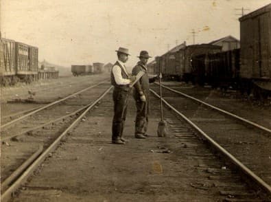 Railway workers in Heavener