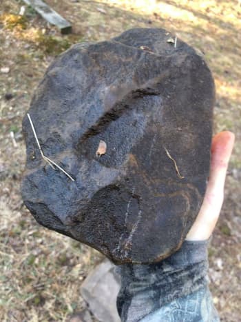 I found this in my own backyard. Probably once the Tuscaroras who lived here used it to make arrowheads. Thank you for showing me to help me understand your ways!