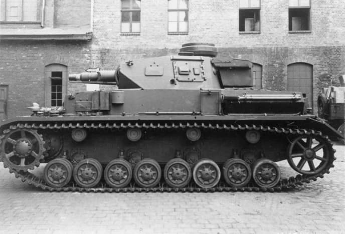The Panzer IV the heaviest German tank in the German Army with a short barrel 75mm cannon.