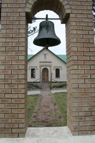 Nogaga's Bell in in the arch. Photo Tony McGregor, August 2011