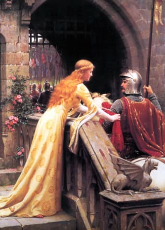 A LADY SAYS GOODBYE TO HER KNIGHT IN SHINING ARMOR