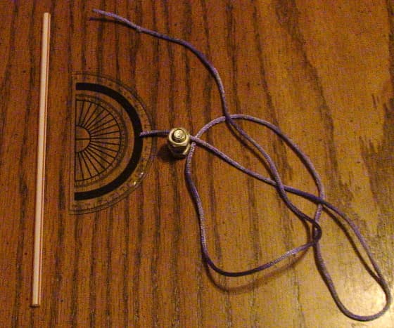 Materials required for a simple astrolabe.