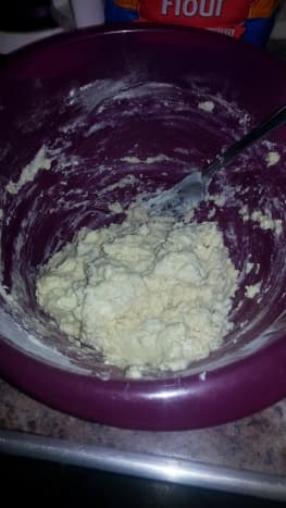 Dough roughly combined.