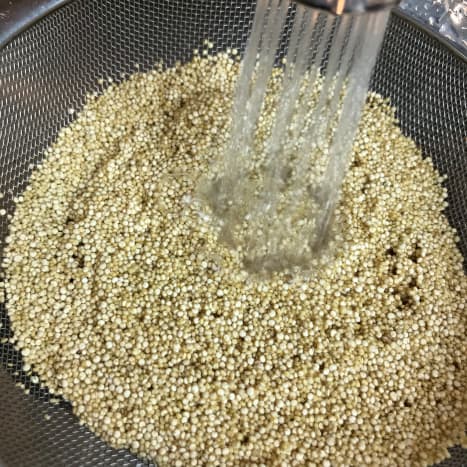 Quinoa creates its own natural pesticide, so it's always important to give it a good rinse.