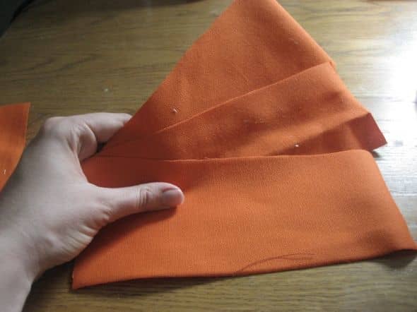 Step 1. Cut several rectangular pieces of durable fabric of the same size.