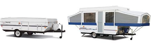 Pop-up camper open and closed