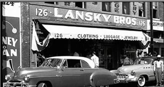 Bernard and Guy Lansky started their retail business in 1946 with a $125.00 loan from their father Samuel Lansky. 