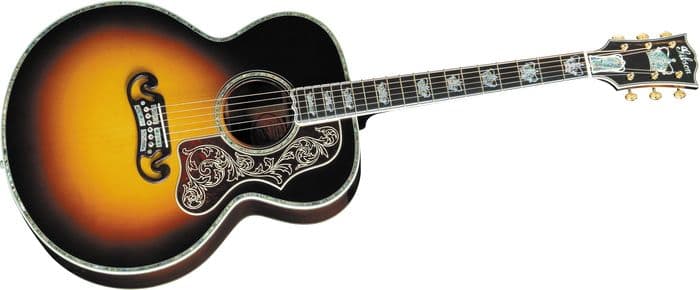 The Gibson J-250 Monarch and all its extravagant inlay work. 