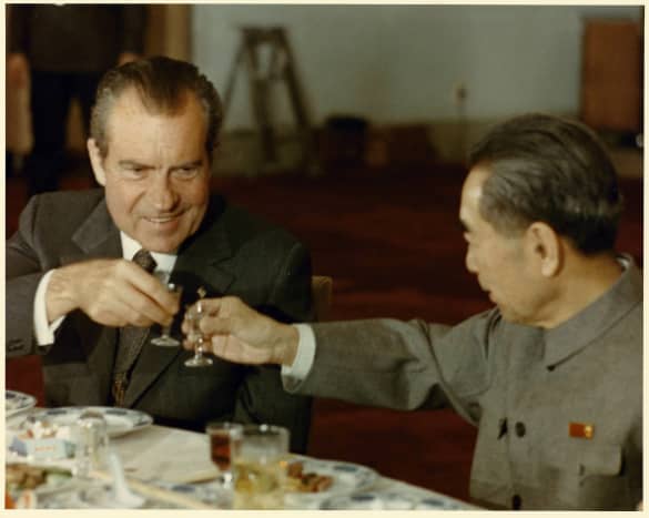 My husband's uncle served with .the White House Communications Office  from Presidents Johnson to H. W. Bush. Pictured here is Pres. Richard Nixon's 1972 visit to China, marking an important historical step in normalizing relations with them.