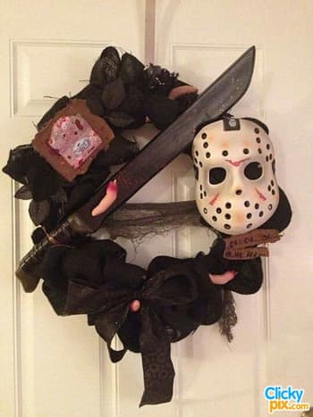 Friday the 13th-inspired wreath