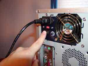 switch off the power supply and detach power cable