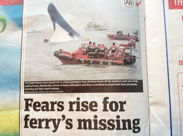 This photo of a sinking ferry is linked to AR.