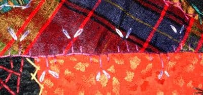 Chain stitch buds with buttonhole stitch
