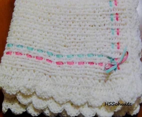 Loom knit baby blanket