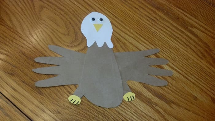Our finished handprint eagle craft.