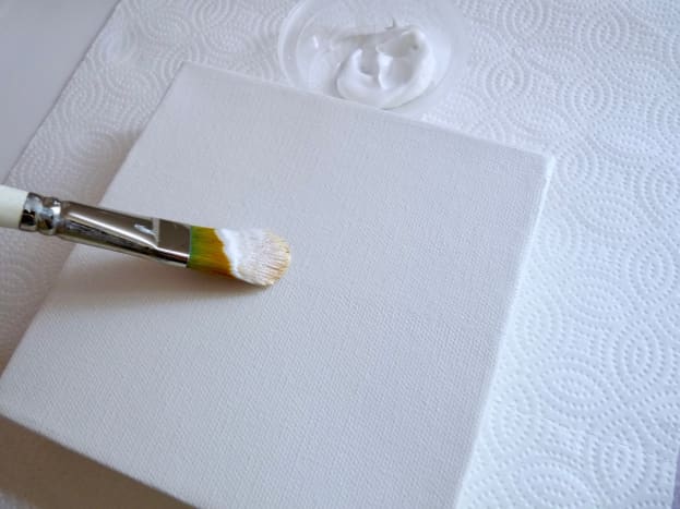 Take your time and apply the gesso in neat, smooth strokes.