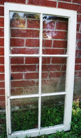 Start with an old window.  Clean and prep it so that you can paint the frame.