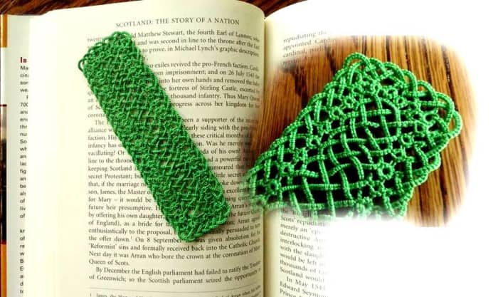 A tatted Celtic bookmark. 