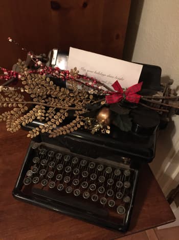 My old wood stock type writer decorated 