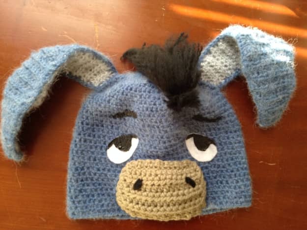 Crocheted Eeyore Hat from Winnie the Pooh