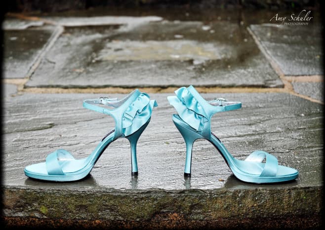A great picture of my blue wedding shoes