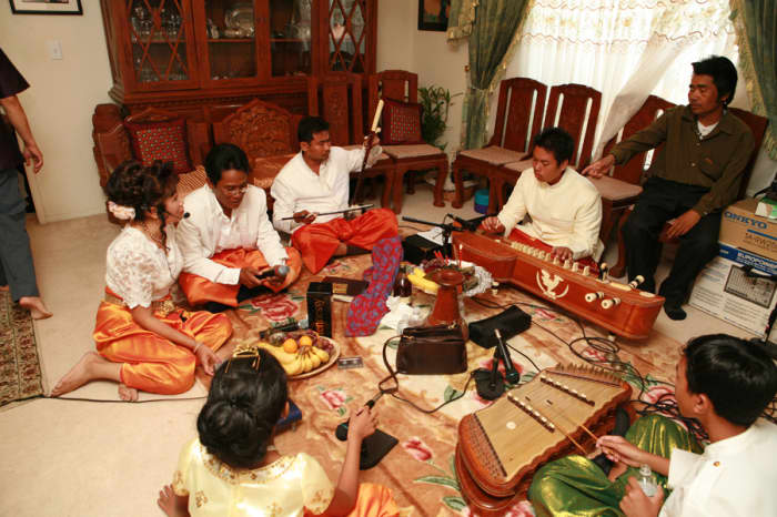 A Cambodian wedding always has plenty of music.