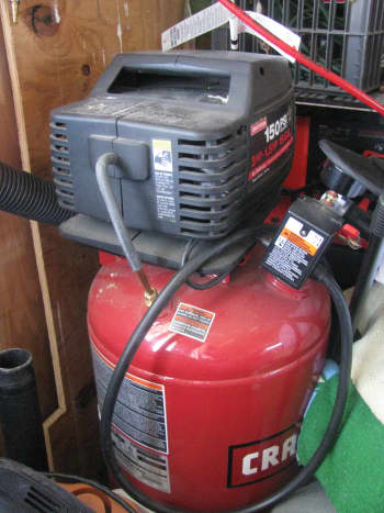 This is a small air compressor (well-used by my husband).