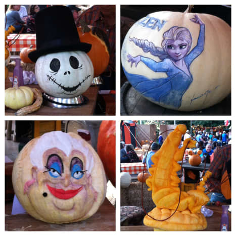 Expertly carved (or painted) pumpkins