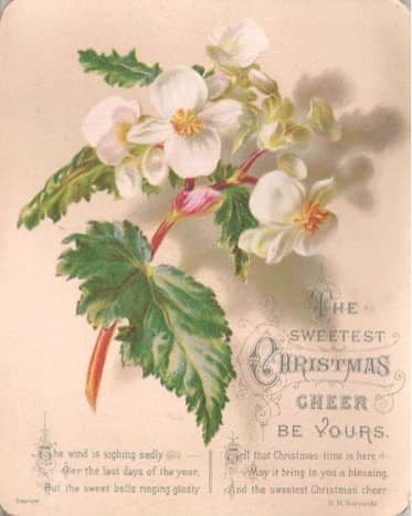 A late 19th century Christmas card