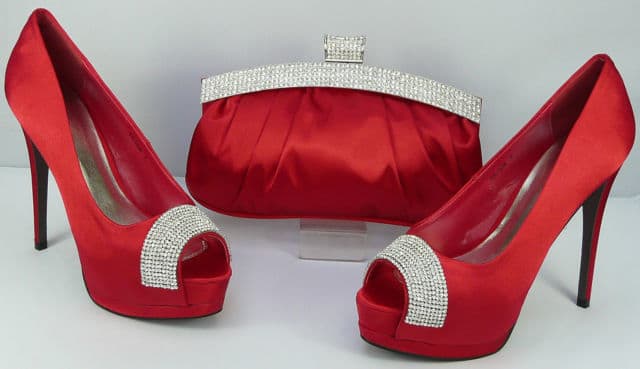The red shoes for the red, silver, and white theme. (Ordered on eBay.)