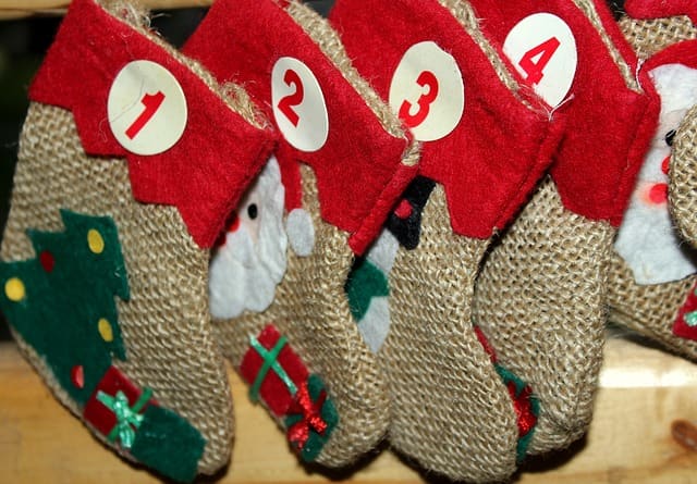 It would be easy to hang some stockings and add some labels to make a cute calendar.