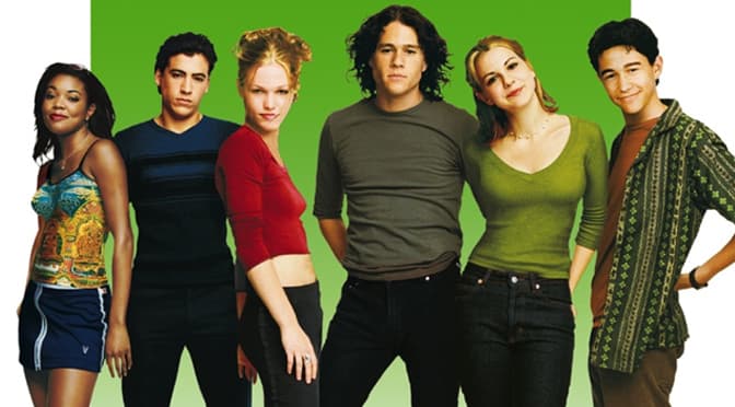 (From left): Gabrielle Union, Andrew Keegan, Julia Stiles, Heath Ledger, Larisa Oleynik and Joseph Gordon-Levitt. 