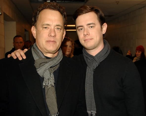 Tom Hanks (left) with son Colin.