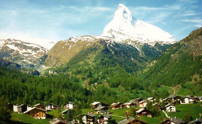 Photo of snow capped Matterhorn