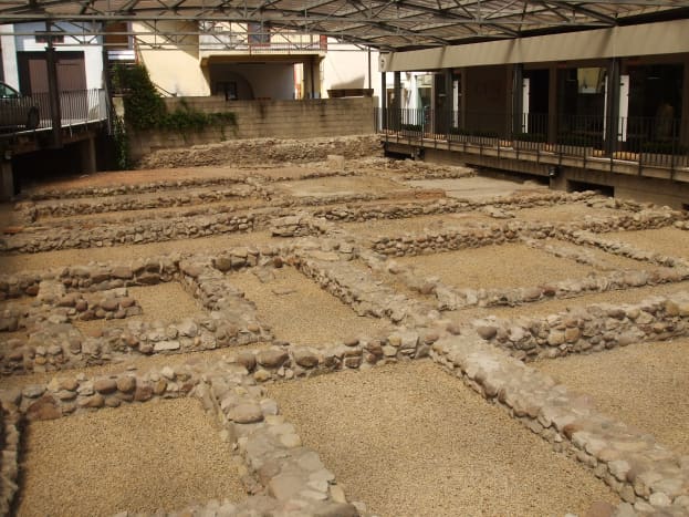 Ancient Roman Remains on Display at the Archaeological Site