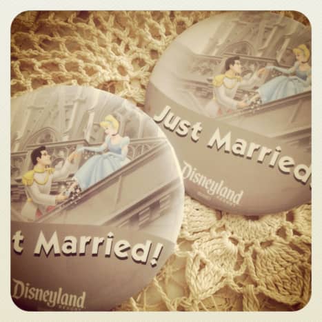 our &quot;Just Married&quot; buttons