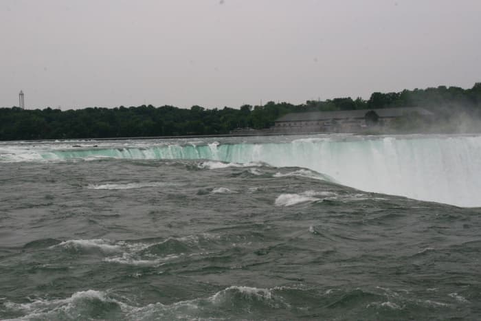 Feet away from the precipice of the Horseshoe Falls on Goat Island.