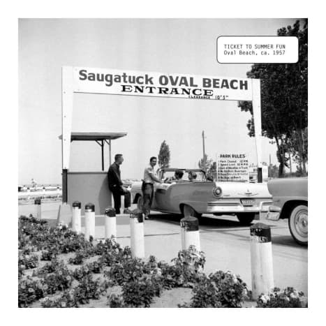 1957 Historical Photo of Oval Beach Entrance, Saugatuck, Michigan