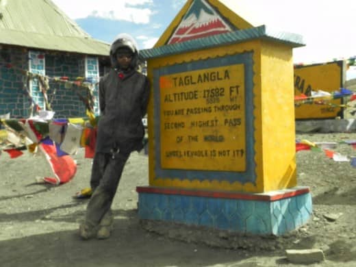 Taglang La (17,480 feet) is the third highest mountain pass in Ladakh after Khardung La and Chang La, but the road sign at the top claims otherwise.