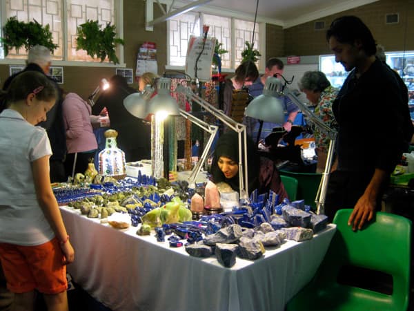 Vic and Sehire had a huge collection of lapis lazuli and other gemstones for sale.