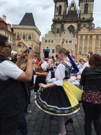 Picture of Dancers in the Old Town Square, Prague, Czech Republic