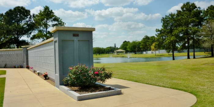 One of many final resting places for cremated individuals at Houston National Cemetery