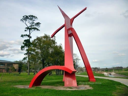 &quot;Houston&quot; sculpture by Mac Whitney along White Oak Bayou
