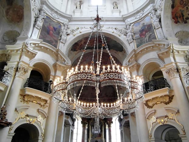 Interior of Church of St Nicholas, Old Town Prague.
