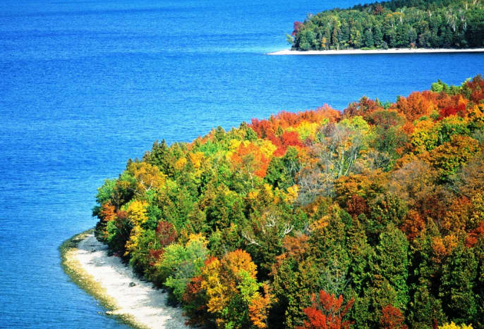 Fall colors at Peninsula State Park in Door County, Wisconsin