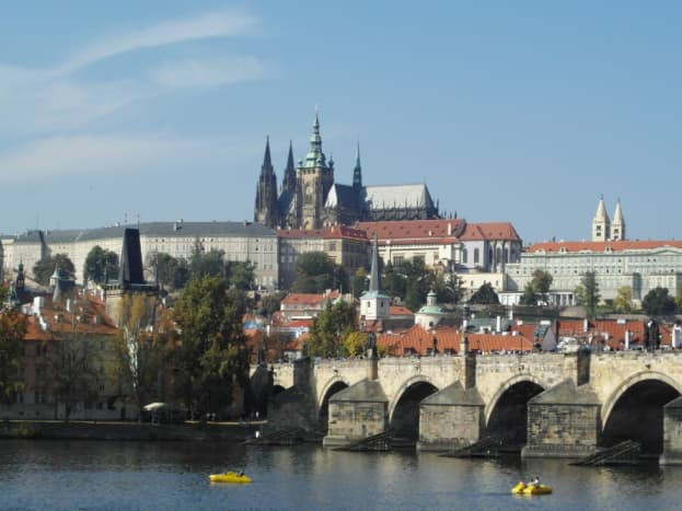 The royal route over Charles Bridge to Prague Castle.