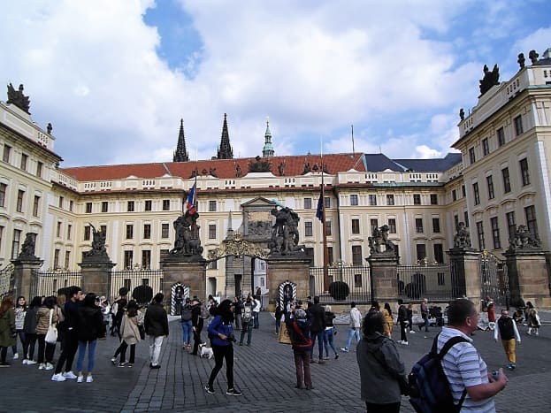 Prague Castle main entrance.