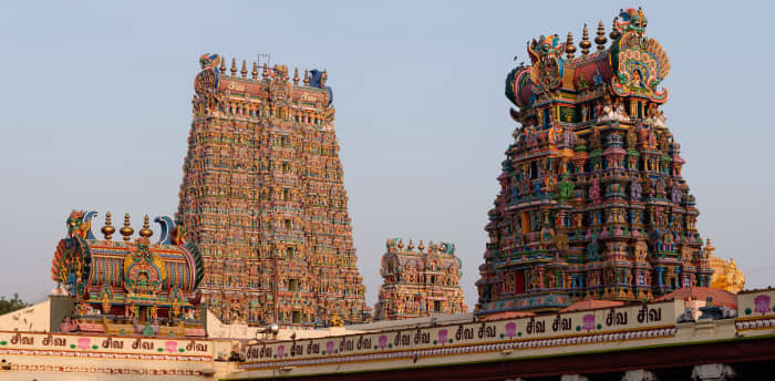 West tower of the Meenakshi Amman Temple