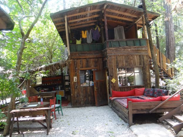 The treehouse sits above the common areas and has its own indoor &amp; outdoor spaces and its own ensuite bathroom.